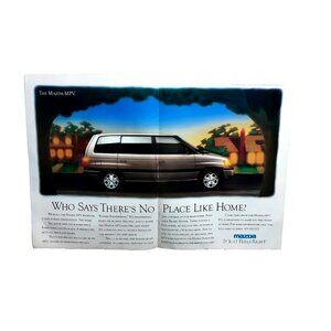 1989 Mazda MPV Minivan Vintage Car Ad No Place Like Home Retro Auto Print